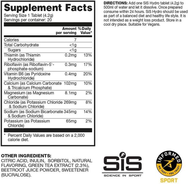 Science in Sport Hydro Electrolyte Tablets, Fast Hydration, Performance Electrolytes for Enhanced Hydration & Endurance Supplement for Running, Cycling, Triathlon, Pink Grapefruit - 20 Tablets 1 Pack