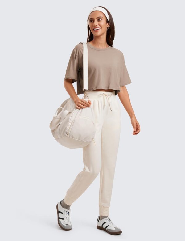 CRZ YOGA Women's Pima Cotton Workout Crop Tops Short Sleeve Yoga Shirts Casual Athletic Running T-Shirts