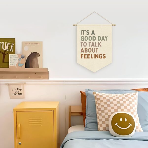 Therapy Office Decor, Counseling Office Must Haves, School Counselor Supplies, Mental Health Gifts, It's A Good Day to Talk About Feelings, Mental Health Wall Hanging Pennant Flag Banner