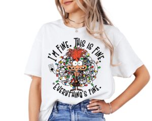 anxiety costume inside out 2 Shirt, anxiety inside out 2 Christmas costume, anxiety costume inside out Shirt, its fine im fine everythings fine, inside out anxiety, anxiety Christmas Light