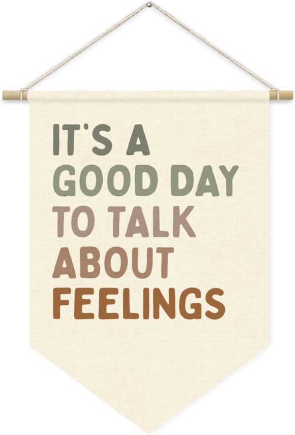 Therapy Office Decor, Counseling Office Must Haves, School Counselor Supplies, Mental Health Gifts, It's A Good Day to Talk About Feelings, Mental Health Wall Hanging Pennant Flag Banner