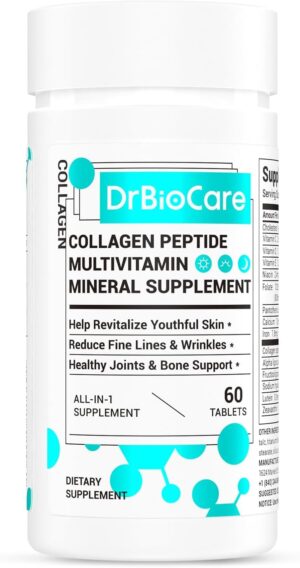 Collagen Peptides for Women, Beauty Vitamin & Mineral Supplement,Contains Vitamin D3, Probiotics for Women & Collagen Peptides,Vitamin E,Vitamin B Complex - Made in USA - 60 Tablets