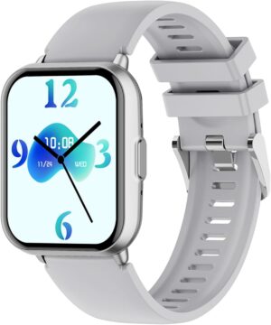 Smartwatch 1.83-inch Heart Rate Blood Oxygen Spray Oil brightened UV Men and Women Health Monitoring Sports Watch Bluetooth Phone (Silver)