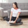 Degrees of Comfort Meditation Floor Pillow, Square Large Pillows Seating for Adults, Gray Tufted Corduroy Cushions for Outdoor Yoga Tatami Fireplace Living Room, Grey, 22x22 Inch