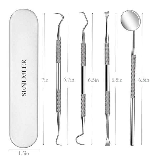 61sGcDfNgIL._SL1500_.jpg Dental Tools, Professional Plaque Remover Teeth Cleaning Tool Kit, Stainless Steel Dental Pick Tartar Scraper Tooth Cleaner, Oral Care Hygiene Set for Dentist Personal Pets with Storage Box