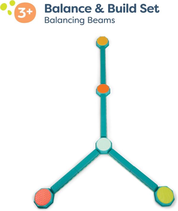 B. toys – Balance Beam for Kids – Interlocking Balancing Beams – 5 Sensory Pads & 8 Beams – Active Play for Toddlers, Kids – 3 Years + – Balance & Build Set