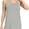 Bestisun Workout Yoga Athletic Shirts Racerback Long Tank Tops Loose fit for Women