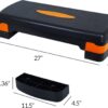 Adjustable Workout Aerobic Stepper Step Platform Trainer, 27-Inch, Multiple Colors