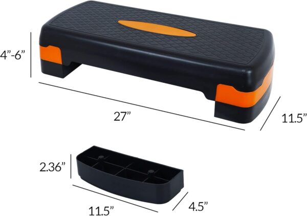 Adjustable Workout Aerobic Stepper Step Platform Trainer, 27-Inch, Multiple Colors