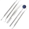 Dental Hygiene set of 5-Stainless Steel Tarter Scraper/Scaling Remover, Dental Toothpick, Mouth Mirror Scaler Tweezer For Calculus &Tartar Removal-Dentists Set is Ideal for Personal Use & Pet Friendly