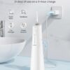 Water Flosser for Teeth, Cordless Water Dental Flosser, 9 Jet Tips 5 Modes 300ML IPX7 Waterproof, Portable Rechargeable Oral Irrigator for Home Travel - Gums, Orthodontic, Braces Care - White
