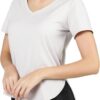 Women's Workout Tops Athletic Running Hiking Yoga Shirts V Neck Quick Dry Moisture Wicking Lightweight Breathable Activewear