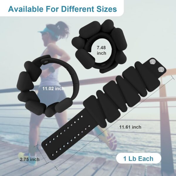 Prodigen Wrist & Ankle Weights for Women, Wearable Silicon Arm & Leg Weights, Size Adjustable Ankle Weights，Wearable Bracelet for Strength Training Walking Running Yoga Pilates Jogging for Men Set of 2