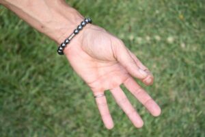 Gemstone Hematite Healing Crystal Bracelet Men's Bracelet for Grounding, Balance, Root Chakra Jewelry For Women Feng Shui Positive Energy