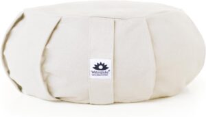 Meditation Cushion, Round, Buckwheat Husk Filled, Floor Pillow or Cushions, Yoga Seat, Zafu, Made in the USA