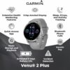Wearable4U - Garmin Venu 2 Plus GPS Multisport Smartwatch, 1.7 in. with Call and Text, Music, Adv HM+FF, Slate Bezel with Black Case and White Earbuds Bundle
