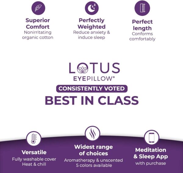 Lotus Weighted Lavender Eye Pillow|Sleeping & Meditation Mask|Yoga Eye Pillow |Lavender Aromatherapy Eye Pillow | Hot or Cold Pack| Head Ache Relief | Sleep mask Relaxing Gift Men, Women & Employees