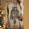 Bengbobar Western Sweatshirts for Women Native American Aztec Print Pullover Long Sleeve Crewneck Crewneck Sweatshirt