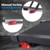 SereneLife Electric Folding Treadmill Exercise Machine - Smart Compact Digital Fitness Treadmill Workout Trainer w/Bluetooth App Sync, Manual Incline Adjustment, for Walking, Running, Gym