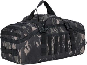 Gym Bag Duffle Bags Backpack Travel Duffel Bag with Weekend Overnight Bag for Outdoor,Tactical,Sports,Travel,Camping,Hunting (Black Camo, Large-27IN)