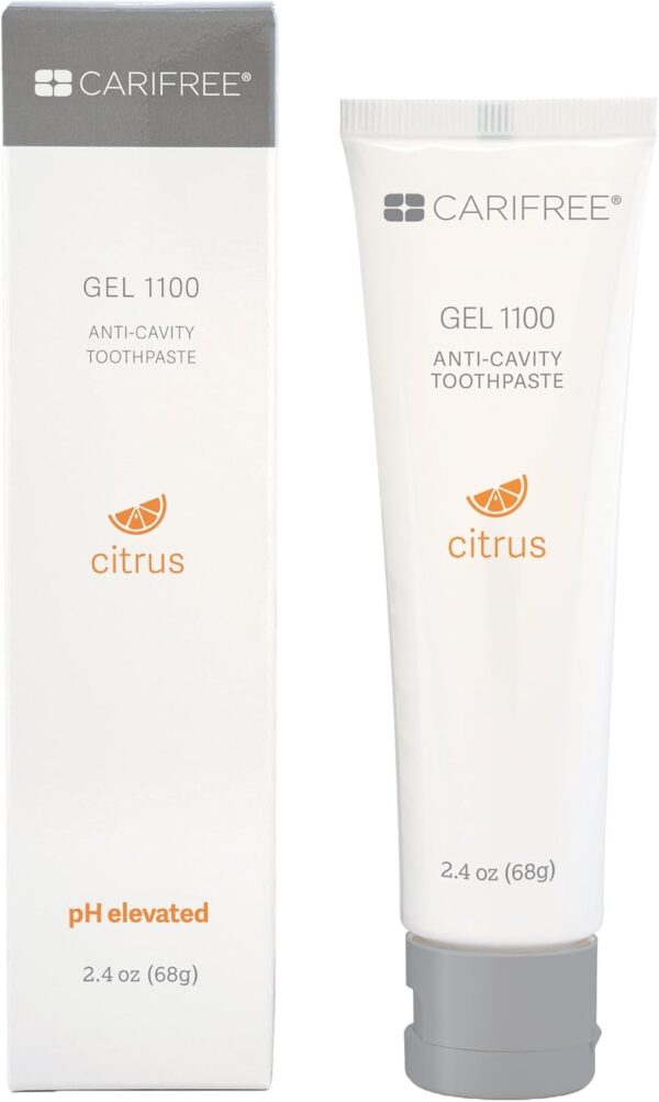 CariFree Gel 1100, Citrus Flavored, Anti-Cavity Fluoride Toothpaste with Nano Hydroxyapatite for pH Neutralization, Cavity Prevention & Enamel Protection, Dentist Recommended, Made in The U.S.A.
