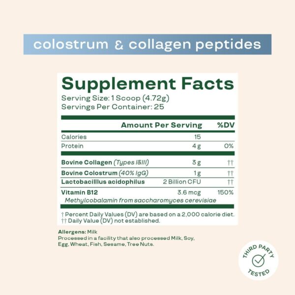 Bloom Nutrition Bovine Colostrum Powder for Gut Health, Immune Support, Hair Growth & Beauty Supplement, Gluten Free, Sugar Free | Pure 40% IgG Premium Colostrum Superfood, Unflavored, 25 Servings