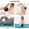 5 in1 Foam Roller Set, Trigger Point Foam Rollers, Massage Roller Stick, Massage Ball, Resistance Band for Deep Muscle Massage Pilates Yoga,Fitness Exercise for Whole Body (Black-Red)