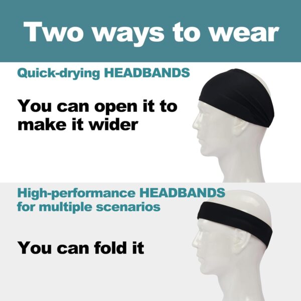 Running Headbands for Men（4 or 6 Pack, Mens Stretchy Headband for Football,Cycling,Basketball,Yoga,Fitness Workout Unisex Quick-Dry Sweatband