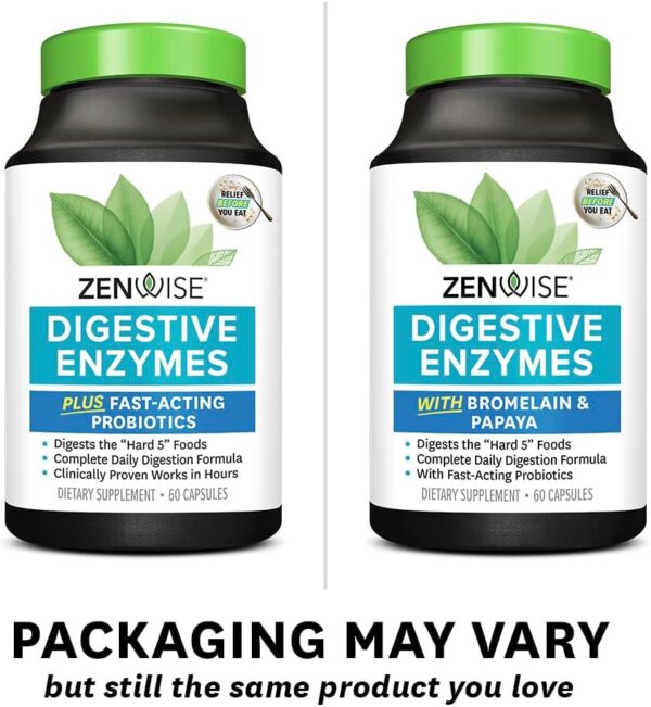 Zenwise Health Digestive Enzymes and Bromelain for Gut Health - Probiotic Multi Enzymes with Prebiotics and Probiotics for Women and Men for Digestive Health and Bloating Relief for Digestion - 60 CT