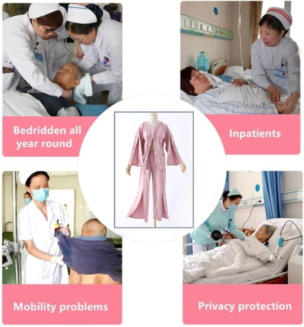 Bedridden Patient Clothing,Cotton Patient Nursing Suit,Tear Away Pants,Incontinence Dialysis