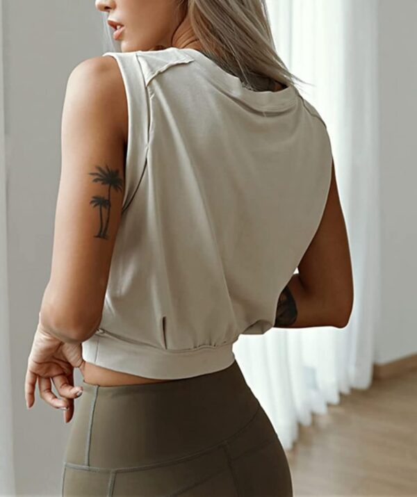 ARRIVE GUIDE Crop Top Athletic Shirts for Women Cute Sleeveless Yoga Tops Running Gym Cotton Cropped Workout Clothes
