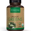 Pomona Wellness Super Greens Supplement, Full Of Superfood Vitamins & Minerals, Fruits & Vegetable, Greens Powder for Bloating and Digestion, Gut Health, USDA Organic, Non-GMO, 120 Tablets