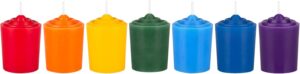 MEGA CANDLES Unscented Assorted Color Chakra Candle, Hand Poured Premium Wax Candles