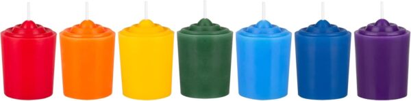 MEGA CANDLES Unscented Assorted Color Chakra Candle, Hand Poured Premium Wax Candles