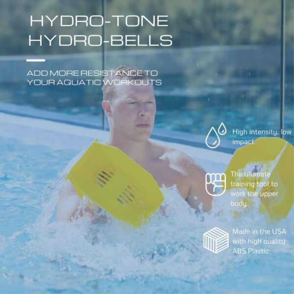 61v2TGjHIbL._AC_SL1080_.jpg Hydro Tone - HYDRO-BELL Pool Weights for Water Exercise Pair | Water Weights | Functional Strength Training with Pool Weight | Aquatic Exercise Equipment | Quick Start Guide