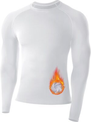 Runhit Men's Thermal Compression Shirt Fleece Lined Long Sleeve Thermal Shirts Athletic Base Layer Top Cold Weather Gear