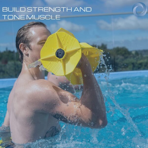 61vBqCAltkL._AC_SL1080_.jpg Hydro Tone - HYDRO-BELL Pool Weights for Water Exercise Pair | Water Weights | Functional Strength Training with Pool Weight | Aquatic Exercise Equipment | Quick Start Guide