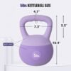soges PVC One-Piece Kettlebell with Wide Handles, Strength Training Kettlebells 5lb to 35lb Optional for Women of Different Levels, Iron Sand Filled Soft Kettlebell