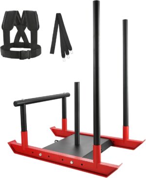 VEVOR Weight Training Pull Sled, Fitness Strength Speed Training Sled, Steel Power Sled Workout Equipment for Athletic Exercise and Speed Improvement