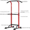 soges Power Tower Pull Up Bar Station, Free Standing Pull Up Rack Dip Station for Home Gym, Height Adjustable Home Strength Training Fitness Workout Equipment