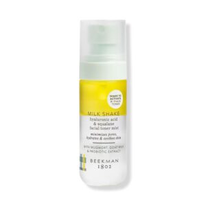 Beekman 1802 Milk Shake Hydrating Toner & Face Mist - Hyaluronic Acid & Squalane - Gentle - Minimizes Pores & Soothes Redness - Alcohol Free, Non-Comedogenic, Cruelty Free, Fragrance Free