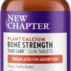 New Chapter Calcium Supplement - Bone Strength Organic Calcium with Magnesium, Vitamin D3+K2, 70+ Trace Minerals for Bone Health, Gluten Free, Easy to Swallow Slim Tablets - 180 Count