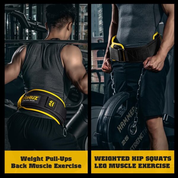 Weight Lifting Belt 2-in-1 Weightlifting & Dip Belt Self-locking Weight Belt With Iron Chain Multi-Functional Lifting Belt, Squat Belt, For Weight Training