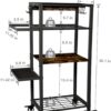 Yoga Mat Storage Rack with Wheels, 3 Tier Home Gym Workout Equipment Organizer for Dumbbells, Kettlebells, Foam Rollers