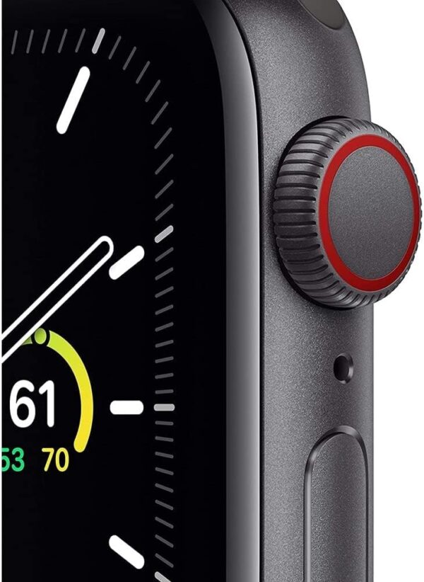 Apple Watch SE (GPS, 44mm) - Space Gray Aluminum Case with Black Sport Band (Renewed)