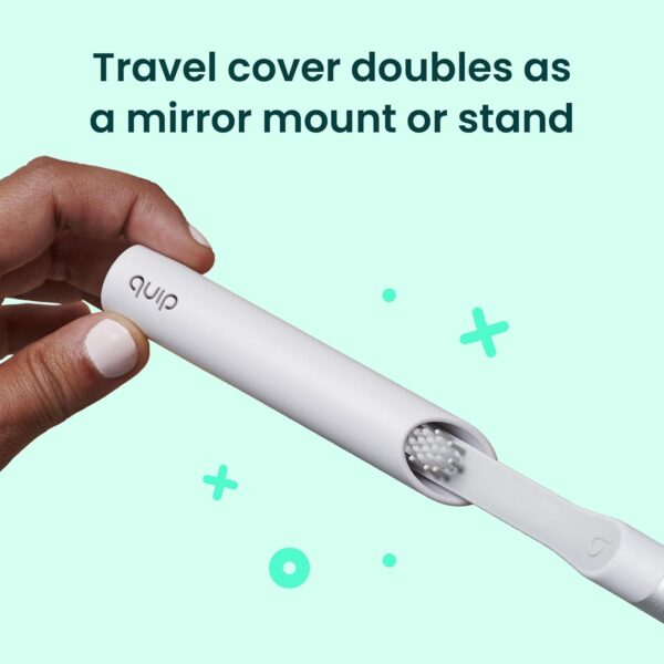 quip Sonic Toothbrush for Adults with Timer - Includes Extra Brush Head and Travel Cover Mount - Electric, Soft Bristle Refill Head, Plastic Handle, 3 Month Battery Life - Travel Toothbrush - Lavender