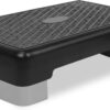 Height-Adjustable 4"-6" Step Aerobics Platform Fitness Equipment Stepper Trainer Exercise Step Platform with 2 Riser
