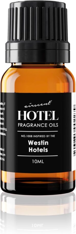 Hotel Diffuser Oil Inspired by The Westin Hotel Scent - AirScent No. 1008 Fragrance Oil Blend - 10 mL, .34 fl oz Glass Bottle with Dropper Cap for Aromatherapy Diﬀusers and Humidifiers