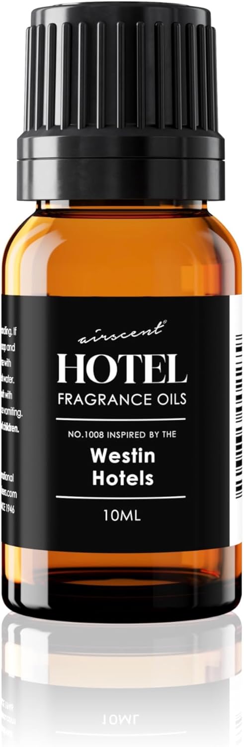 Hotel Diffuser Oil Inspired by The Westin Hotel Scent - AirScent No. 1008 Fragrance Oil Blend - 10 mL, .34 fl oz Glass Bottle with Dropper Cap for Aromatherapy Diﬀusers and Humidifiers