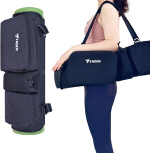 Yoga Mat Bag - Waterproof, Multi Pockets, Adjustable Strap, Fit for 1/4" 1/3" 1/2" Thick Yoga Mat, Storage for Most Yoga Accessories - Perfect Tote Carrier for Yoga, Gym, Travel